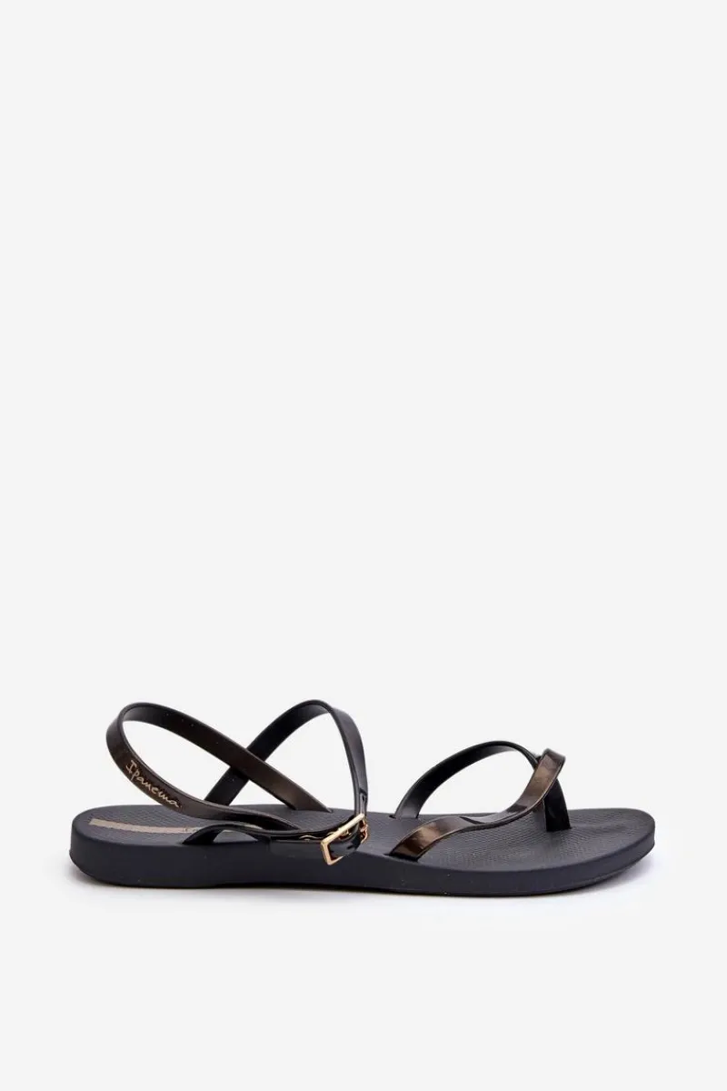 Clearance Damskie Sandały 82842 Fashion Sandal VIII Fem Czarne Damskie Sandały Gumowe|Sandały Płaskie