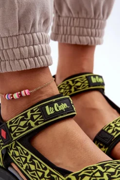 Clearance Lee Cooper Damskie Sandały LCW-24-34-2609 Limonkowe