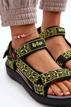Clearance Lee Cooper Damskie Sandały LCW-24-34-2609 Limonkowe