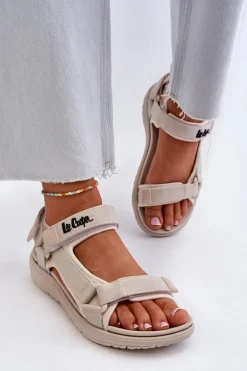 Sandały Płaskie>Lee Cooper Damskie Sandały LCW-24-34-2614 Beżowe