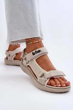 Sandały Płaskie></noscript>Lee Cooper Damskie Sandały LCW-24-34-2614 Beżowe
