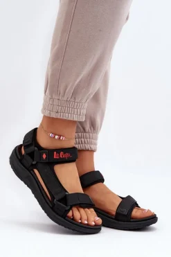 Sandały Płaskie>Lee Cooper Damskie Sandały LCW-24-34-2615 Czarne Czarny