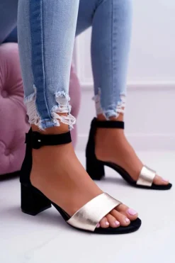 Discount Maciejka Damskie Sandały Skórzane Zamszowe Czarne 04141-25/00-5