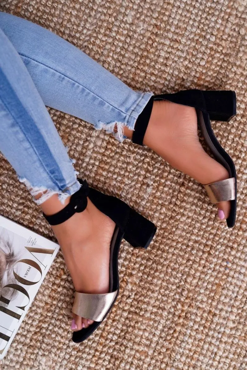 Discount Maciejka Damskie Sandały Skórzane Zamszowe Czarne 04141-25/00-5