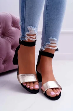 Discount Maciejka Damskie Sandały Skórzane Zamszowe Czarne 04141-25/00-5