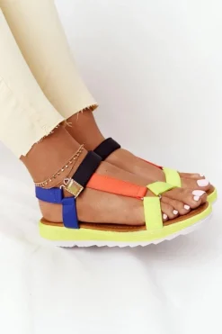 Boto Damskie Sandały Na Gumowej Podeszwie Wielokolorowe Stranger