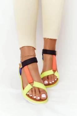 Boto Damskie Sandały Na Gumowej Podeszwie Wielokolorowe Stranger