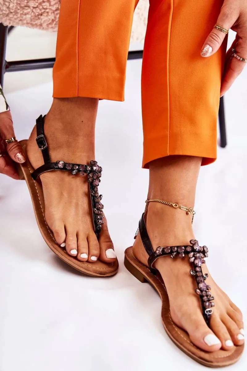 Clearance Damskie buty S.Barski Damskie Sandały Na Lato Czarne Margery