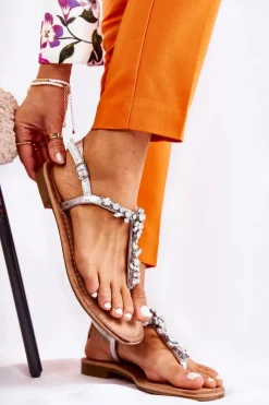 Sale Damskie buty S.Barski Damskie Sandały Na Lato Srebrne Margery