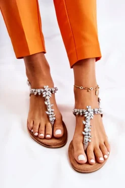 Sale Damskie buty S.Barski Damskie Sandały Na Lato Srebrne Margery