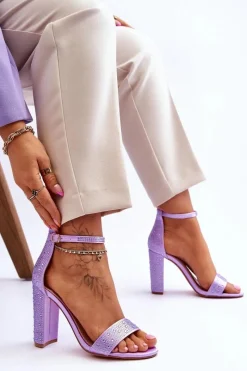 Sandały Na Obcasie></noscript>Boto Damskie Sandały Na Obcasie Z Cyrkoniami Fioletowe Idealistic Fioletowy