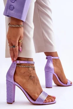 Sandały Na Obcasie></noscript>Boto Damskie Sandały Na Obcasie Z Cyrkoniami Fioletowe Idealistic Fioletowy