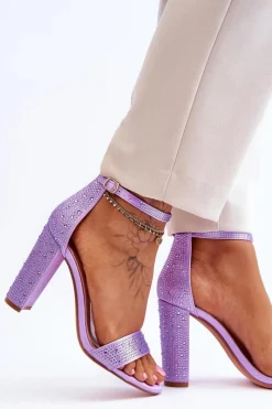 Sandały Na Obcasie></noscript>Boto Damskie Sandały Na Obcasie Z Cyrkoniami Fioletowe Idealistic Fioletowy
