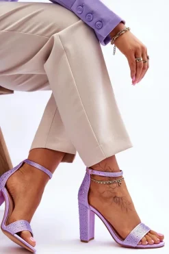 Sandały Na Obcasie></noscript>Boto Damskie Sandały Na Obcasie Z Cyrkoniami Fioletowe Idealistic Fioletowy