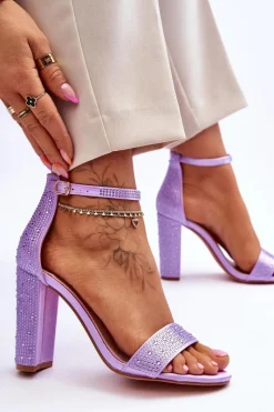 Sandały Na Obcasie></noscript>Boto Damskie Sandały Na Obcasie Z Cyrkoniami Fioletowe Idealistic Fioletowy