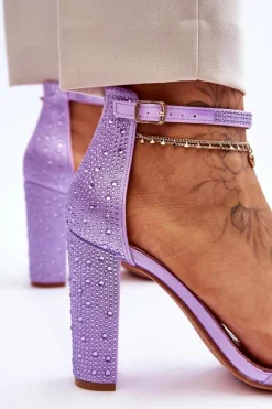 Sandały Na Obcasie></noscript>Boto Damskie Sandały Na Obcasie Z Cyrkoniami Fioletowe Idealistic Fioletowy