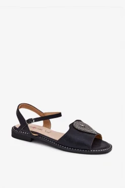 Sandały Płaskie><noscript><img width=