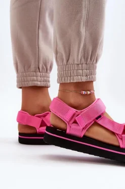 Hot Lee Cooper Damskie Sandały Na Platformie LCW-24-05-2750L Fuksja Różowy