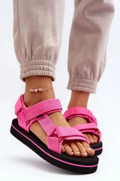 Hot Lee Cooper Damskie Sandały Na Platformie LCW-24-05-2750L Fuksja Różowy