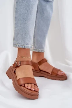 Best Boto Damskie Sandały Na Platformie Camel Evaretha