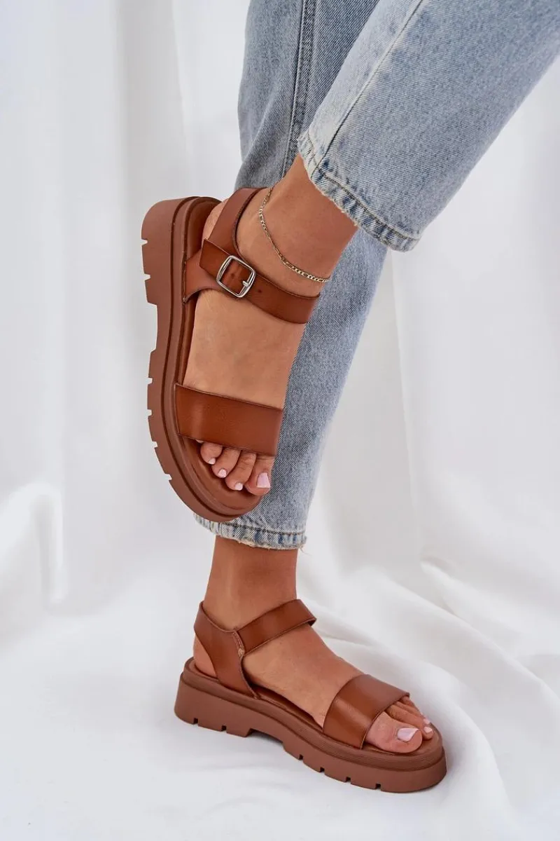 Best Boto Damskie Sandały Na Platformie Camel Evaretha