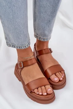 Best Boto Damskie Sandały Na Platformie Camel Evaretha