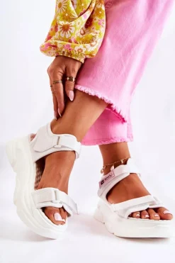 Sandały Płaskie>Evento Damskie Sandały Na Platformie Białe Terrina