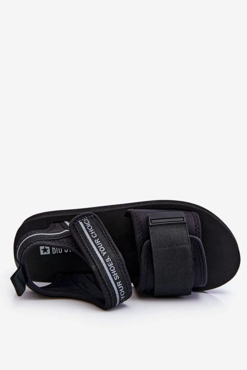 Damskie Sandały Na Rzepy Big Star LL274784 Czarne Damskie Sandały Big Star|Sandały Płaskie