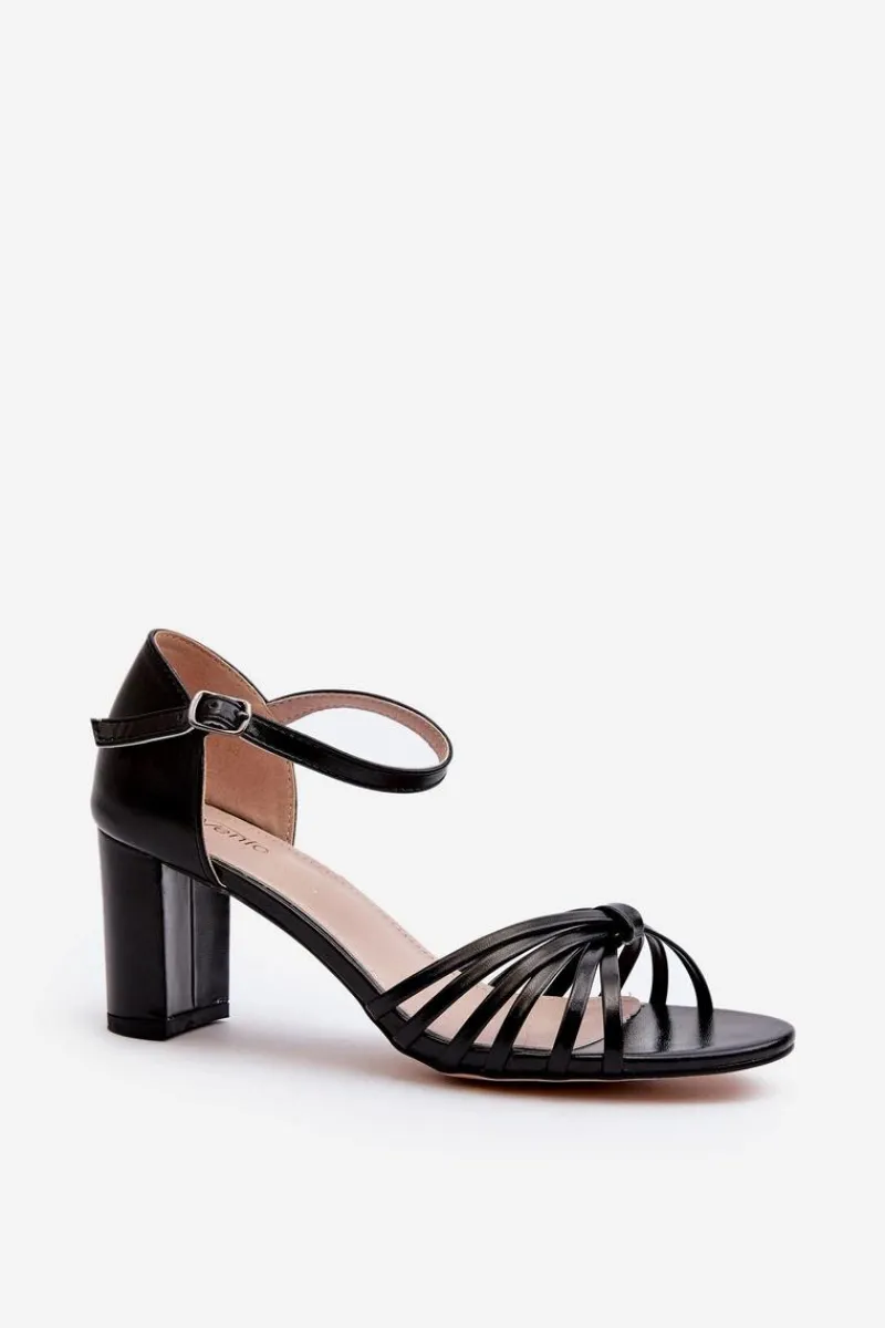 Sandały Na Słupku|Sandały Na Obcasie>Evento Damskie Sandały Na Słupku Czarne Pyrrette Czarny