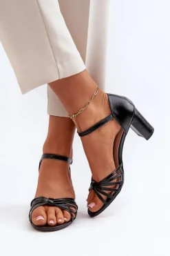 Sandały Na Słupku|Sandały Na Obcasie><noscript><img width=