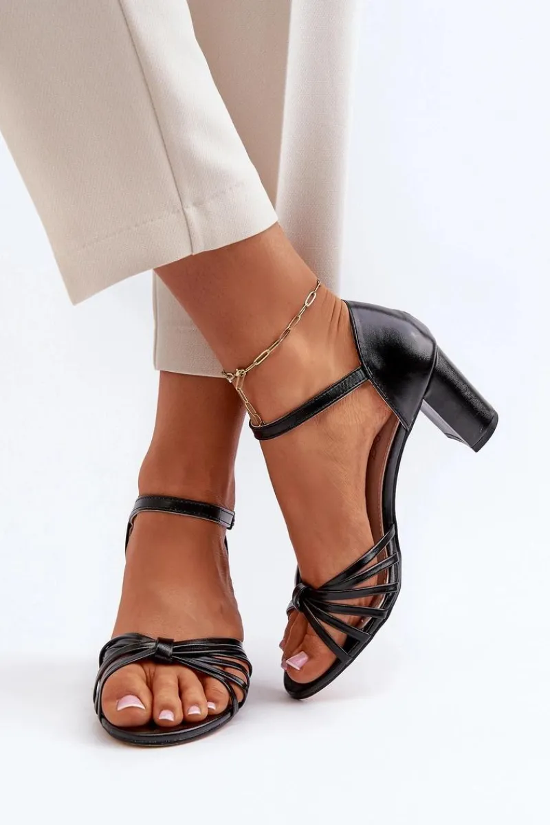 Sandały Na Słupku|Sandały Na Obcasie>Evento Damskie Sandały Na Słupku Czarne Pyrrette Czarny