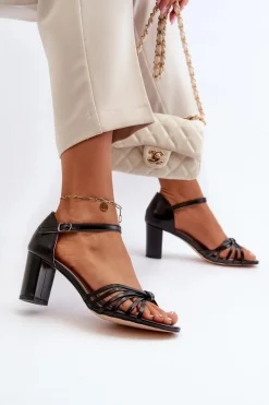 Sandały Na Słupku|Sandały Na Obcasie><noscript><img width=