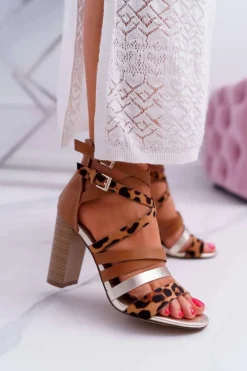 Hot Boto Damskie Sandały Na Słupku Eleganckie Z Paskami Villey