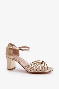 Sale Damskie Sandały Na Słupku Złote Pyrrette Damskie Sandały Na Słupku|Sandały Na Obcasie