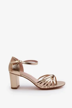 Sale Damskie Sandały Na Słupku Złote Pyrrette Damskie Sandały Na Słupku|Sandały Na Obcasie
