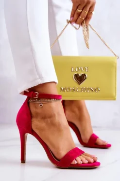 Best Damskie Sandały Na Szpilce Zamszowe Fuksja Massimo Damskie Sandały Na Obcasie