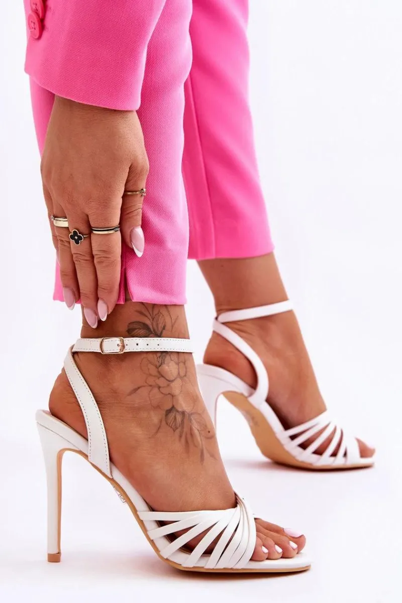 Hot Boto Damskie Sandały Na Szpilce Białe My Darling