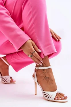 Hot Boto Damskie Sandały Na Szpilce Białe My Darling