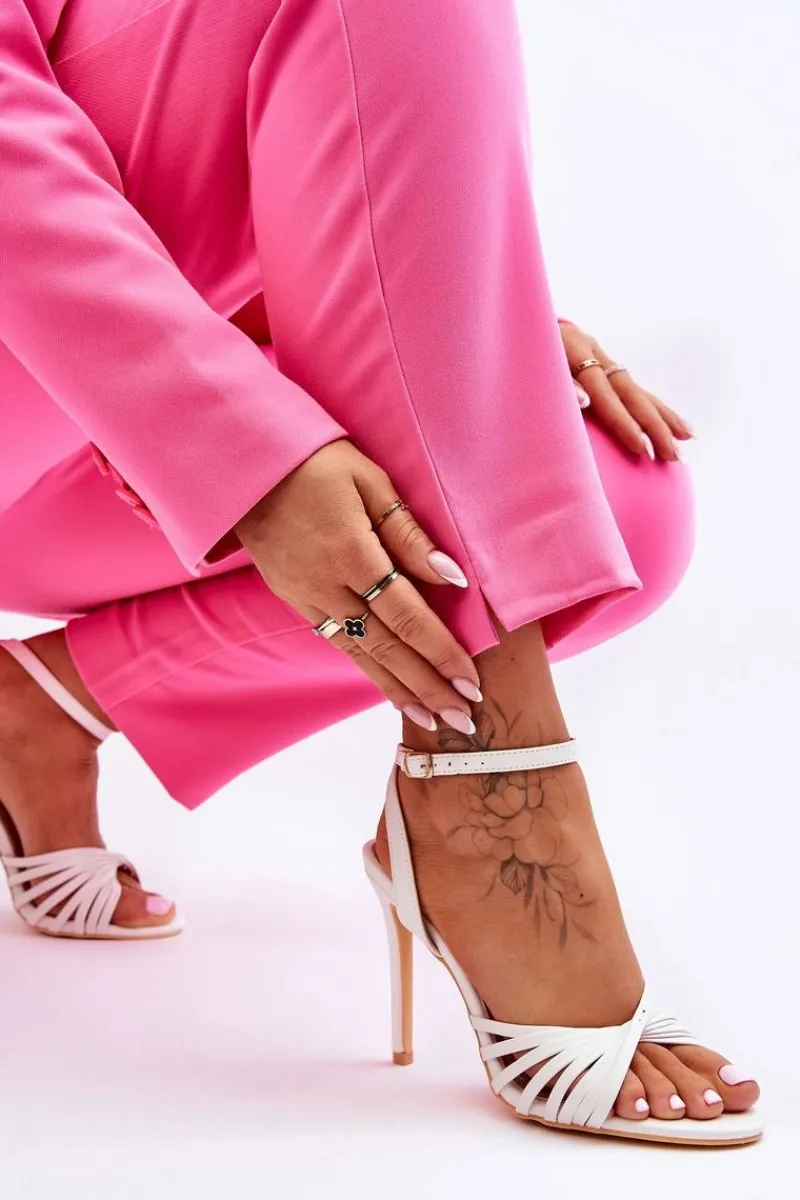 Hot Boto Damskie Sandały Na Szpilce Białe My Darling