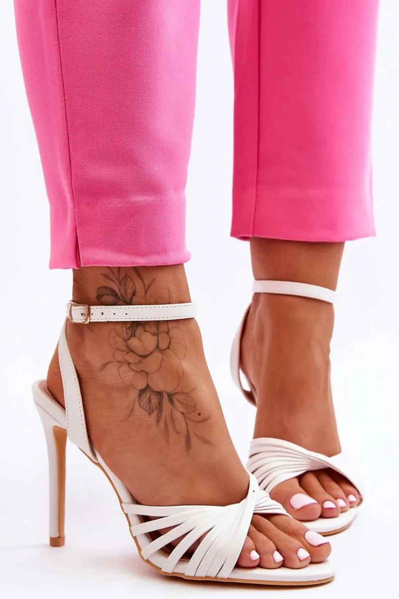 Hot Boto Damskie Sandały Na Szpilce Białe My Darling