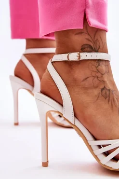 Hot Boto Damskie Sandały Na Szpilce Białe My Darling