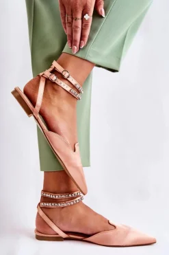 New Boto Damskie Sandały Z Noskiem W Szpic Różowe Amisha