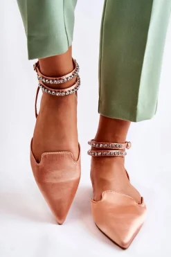 New Boto Damskie Sandały Z Noskiem W Szpic Różowe Amisha