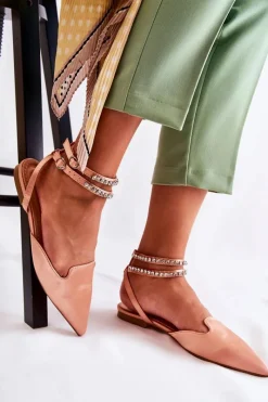 New Boto Damskie Sandały Z Noskiem W Szpic Różowe Amisha