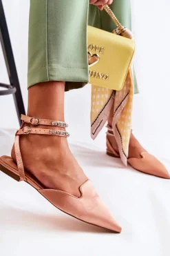 New Boto Damskie Sandały Z Noskiem W Szpic Różowe Amisha