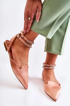 New Boto Damskie Sandały Z Noskiem W Szpic Różowe Amisha