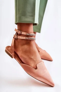 New Boto Damskie Sandały Z Noskiem W Szpic Różowe Amisha