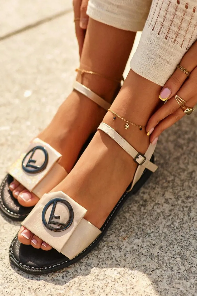 Sandały Płaskie>Damskie buty S.Barski Damskie Sandały Z Ozdobą S.Barski KV27-045 Złote