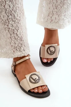 Sandały Płaskie><noscript><img width=