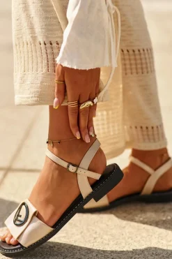 Sandały Płaskie><noscript><img width=